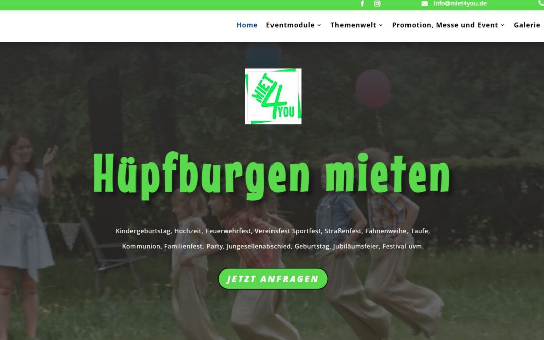 Website für die Hüpfburgen-Vermietung