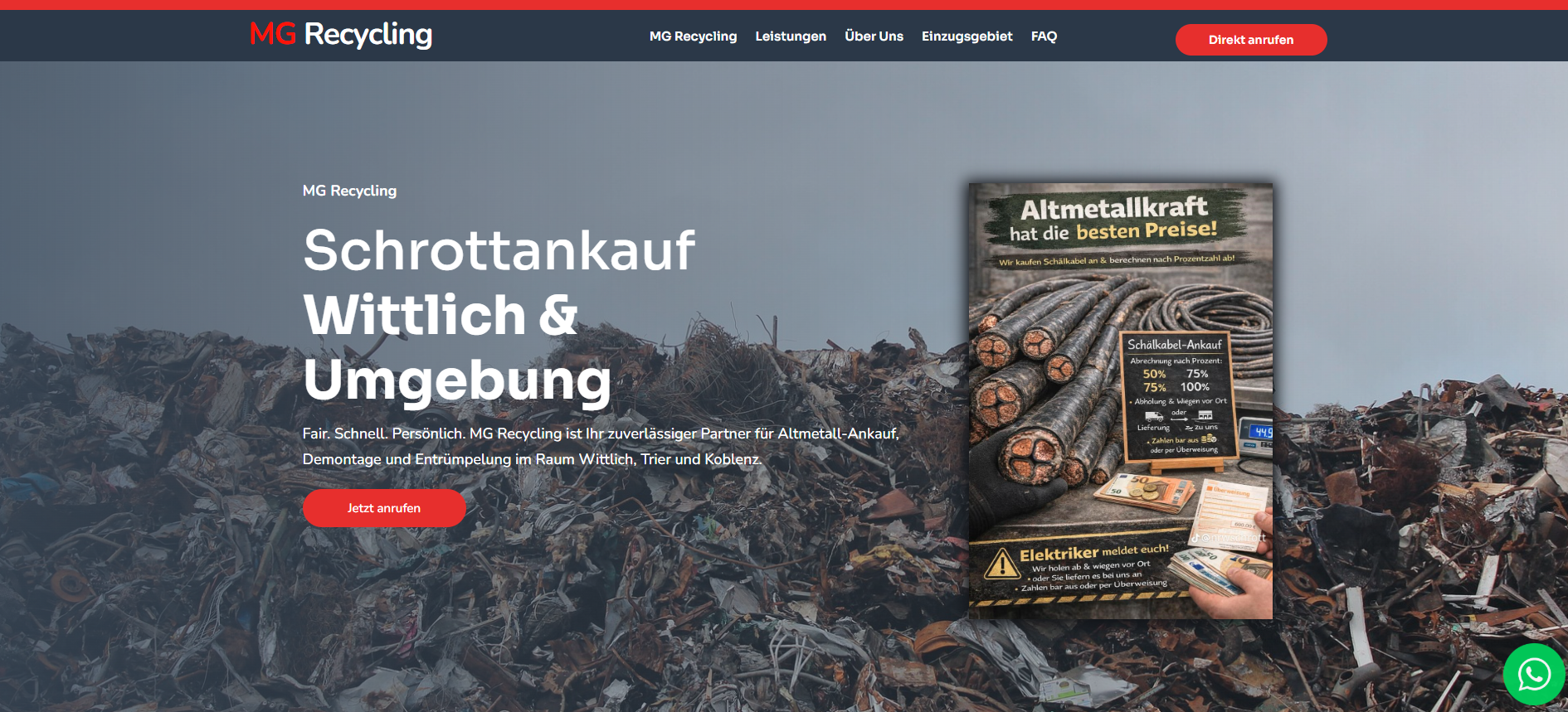 Schrottankauf Wittlich – Referenz Website mieten