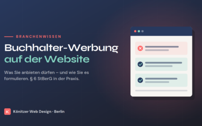 Buchhalter-Werbung auf der Website