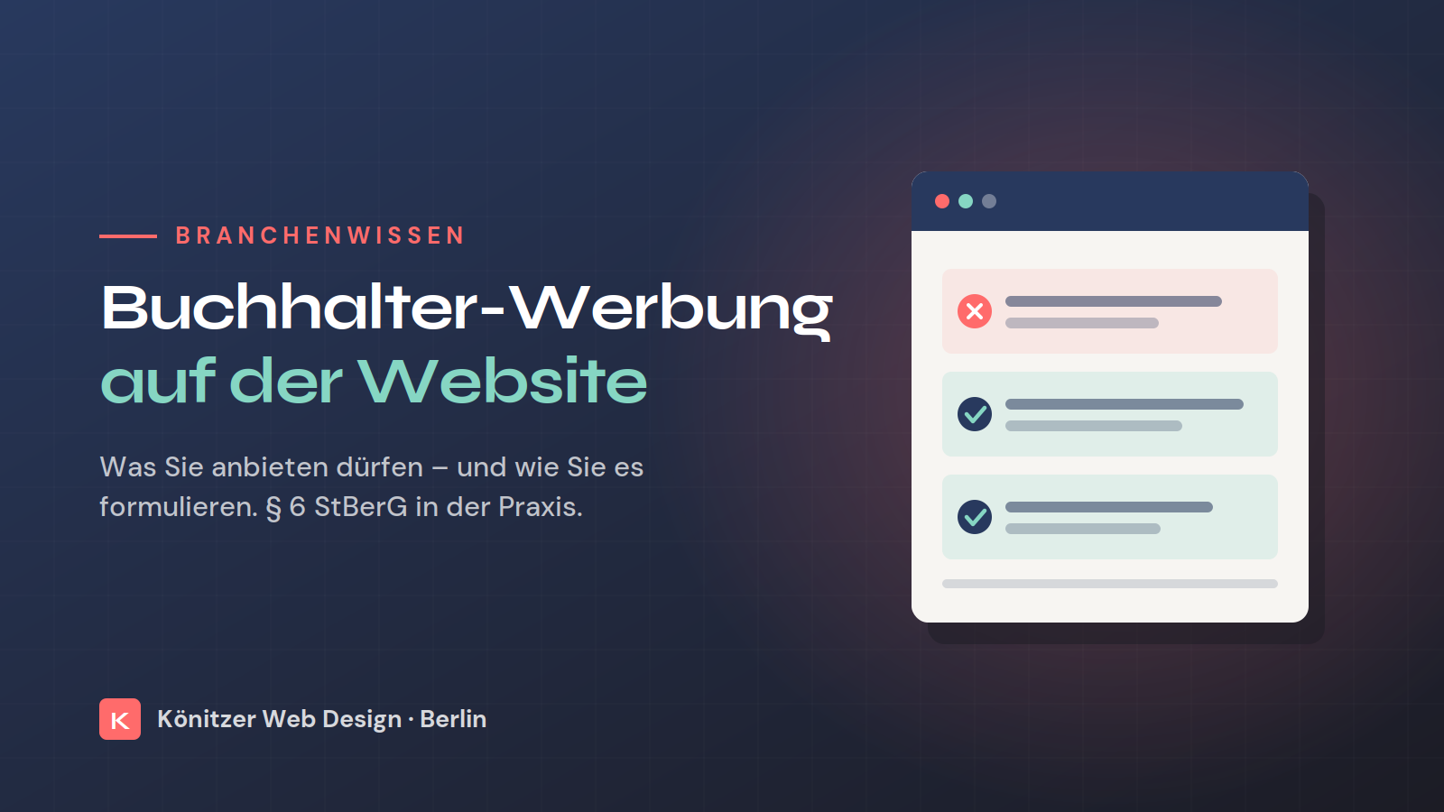 Buchhalter-Werbung auf der Website – erlaubte und unzulässige Formulierungen nach § 6 StBerG