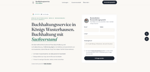Website-Referenz Buchhaltungsservice Röber