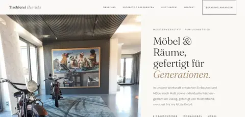 Website-Referenz Tischlerei Henrichs