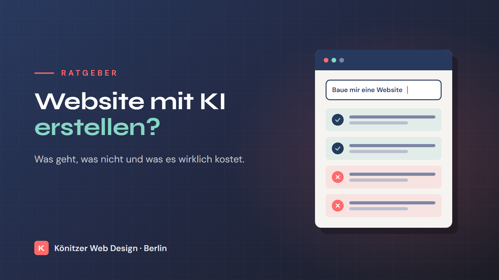 Website mit KI erstellen: was geht, was nicht und was es kostet