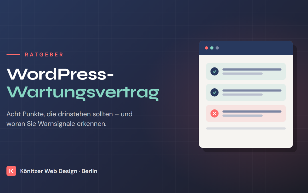 WordPress-Wartungsvertrag: Was drinstehen sollte